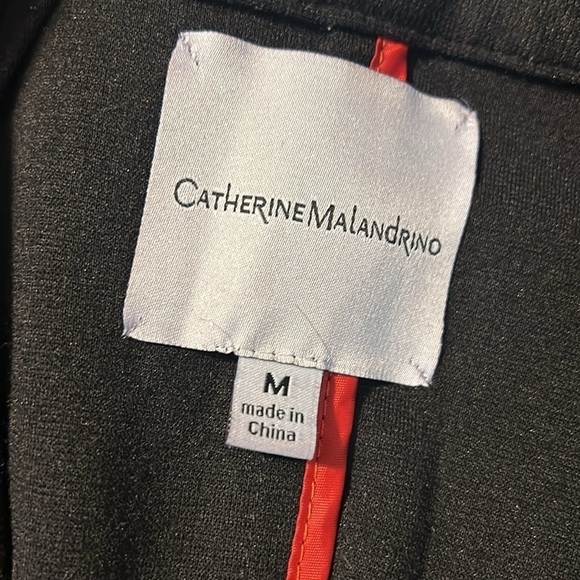 Catherine Malandrino Black One Button Soft Blazer Pockets Light Shoulder Pads M - Picture 4 of 6